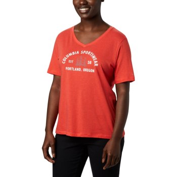 Columbia Ženske Majice - Mount Rose Relaxed Crvene | PGST-84091